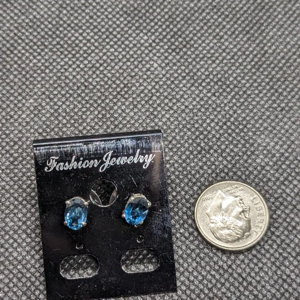 Small London Blue Topaz Earrings - Picture 3 of 6